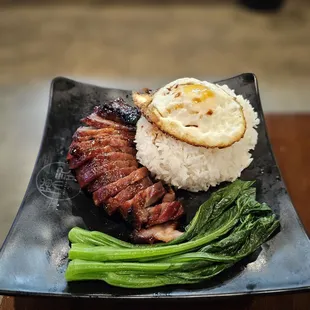 BBQ Pork with Egg over Rice