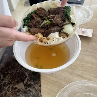 Beef Stew Flat Noodles in Soup