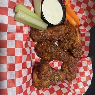 Buffalo lemon pepper 6 piece bone in wings.