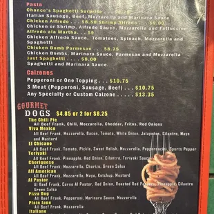 Last Page of menu