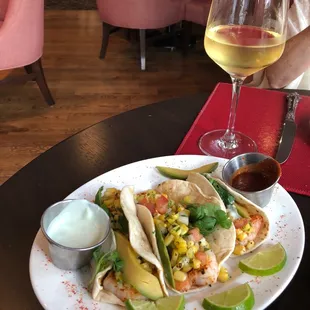 Avocado and shrimp tacos