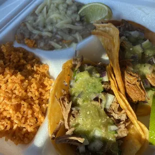 Barbacoa Red Street Taco, Carnitas Red Street Taco - lots of flavor