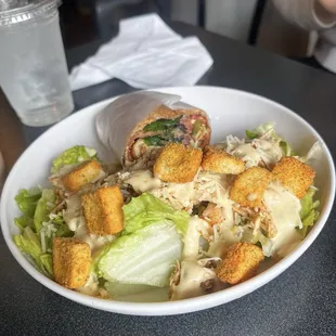 The Chief Wrap and Caesar Salad