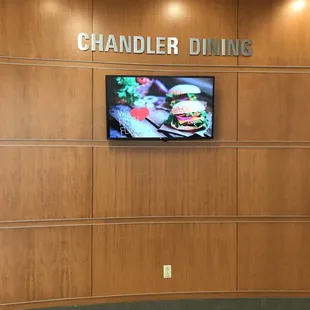 a television mounted on the wall