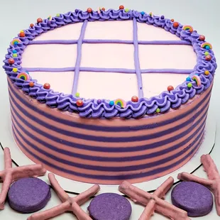 Custom Tic Tac Toe Cake with playable/edible pieces