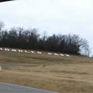 Entrance up a steep hill