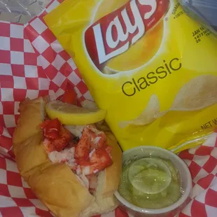 My lunch was a nice lobster roll.