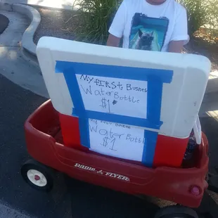 This little kid was running his 1st business.