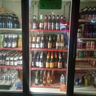 a refrigerator full of beer