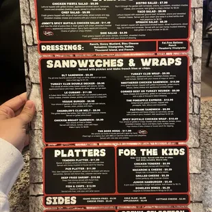 the menu