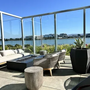 Outdoor lounge area.