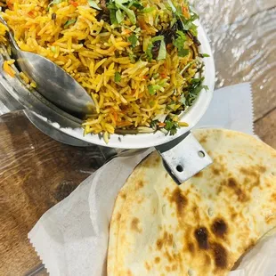 GOAT BIRYANI and BUTTER NAAN