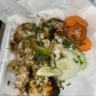 Malai chicken boti plate