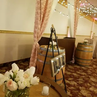 Bar Decor with a rustic theme for an Indian Engagement Party