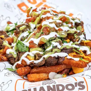 a large pile of food