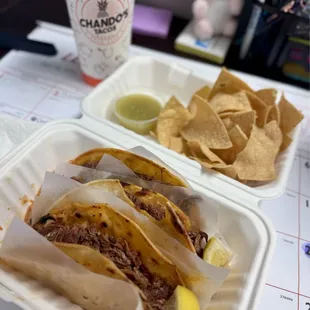 Taco - Birria, Chips &amp; Salsa Verde