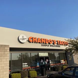 the front of the restaurant