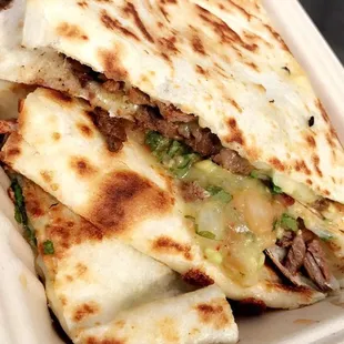 Steak quesadilla! Come back to my job soon! Lol