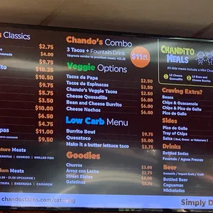 menu
