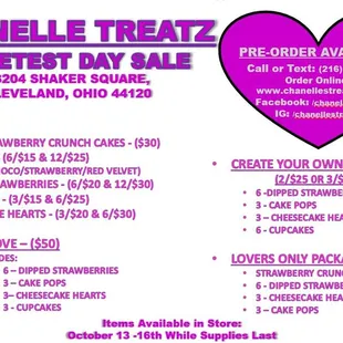 Sweetest Day Deal! Pre-Orders Available online Now!
