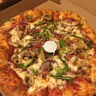 Supreme has veggie and meat