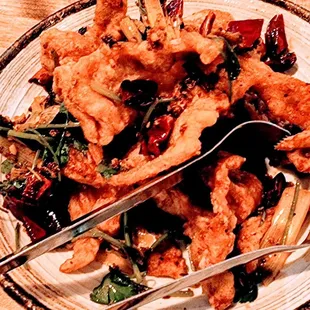 Gluten-free Mala Crispy Pork Belly 麻香脆乳肉 $15 (deep-fried pork belly coated in dry spice mix with umami-rich "furu.")