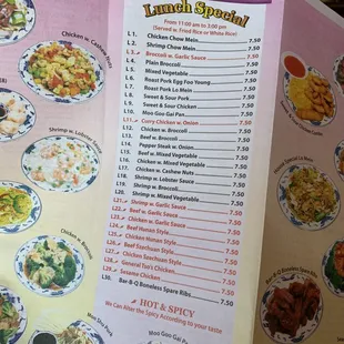 Lunch menu