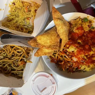 40. House Fried Rice 44. Beef Lo Mein 6. Crab Rangoon