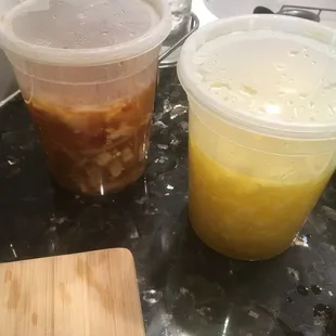 Hot and sour soup and egg drop soup