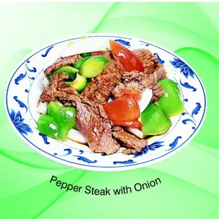 a plate of beef and vegetables