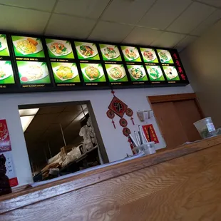 the menus of a chinese restaurant