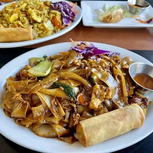 N3. Pad See Ew and Curry Fried Rice. Yum
