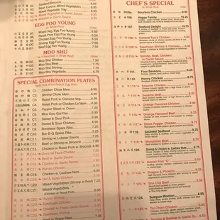 the menu