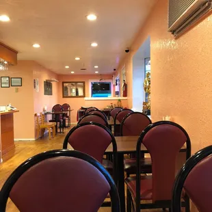 the dining area of the restaurant