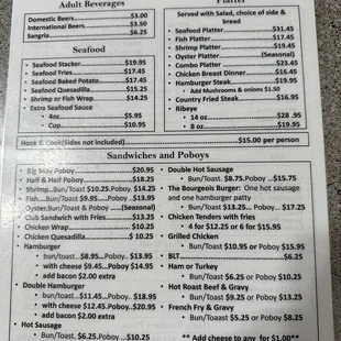 The menu which is pretty extensive for the area contrary to other peoples opinions.
