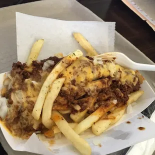 Chili cheese fries $5.99 ... Thumbs down!