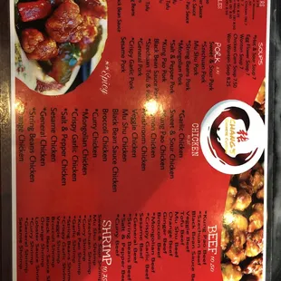 Menu, Regular Plates