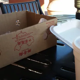 The box take out given to us lmao...how weird.