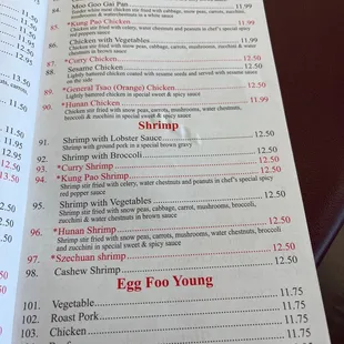 Updated menu