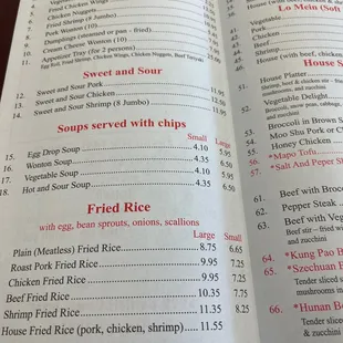 Updated menu prices