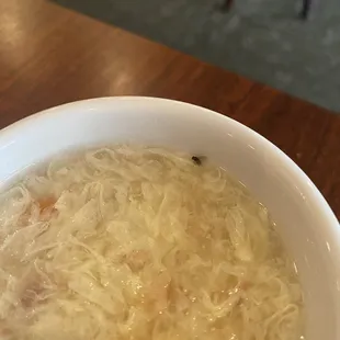 a bowl of soup on a table