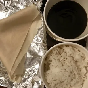 To-go: Rice, rice wraps, plum sauce