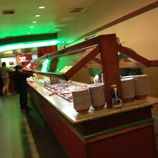 interior, sushi and sashimi