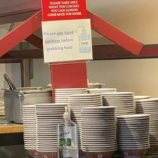 Sanitizer before you enter the food line. Nice add!