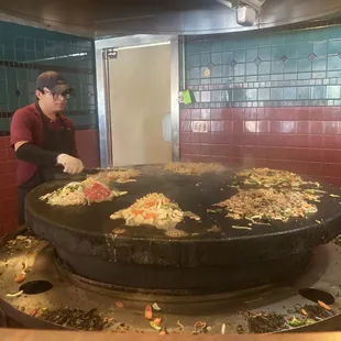 a woman preparing food