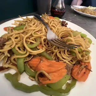 The noodles from the noodle bar