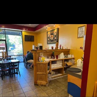 the inside of a restaurant