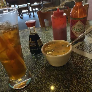 Nice Thai soup with coconut milk and Kafir leaf