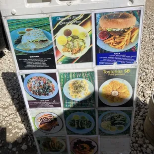Back of menu outside food truck