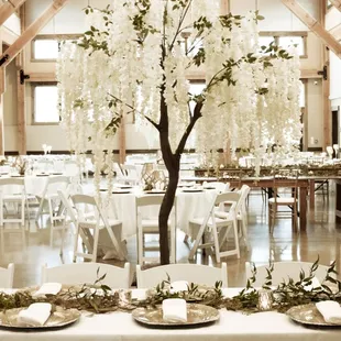 tables set for a wedding reception